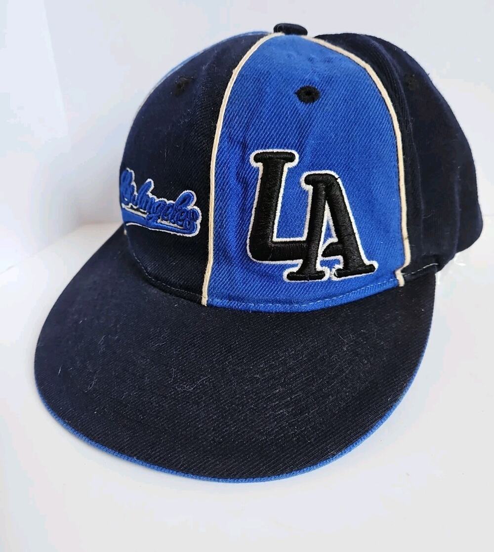 Vintage Los Angeles Dodgers LA Magic Multifit Hat Blue Color Block Baseball Cap